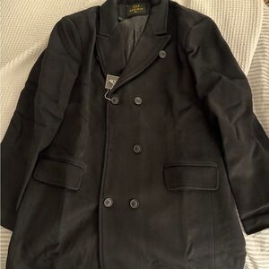 NFINITY Men's Classic Black Pea Coat size XXL